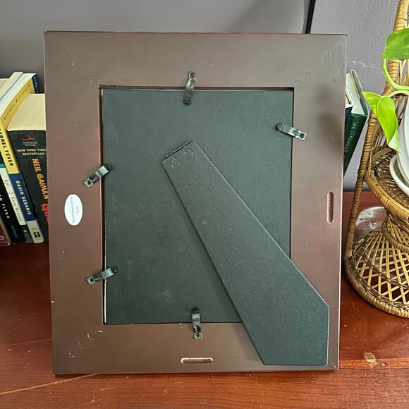 Moody 8x10 Gold Wood Inlay Scoop Edge Picture Frame Madonna Mother Baby Vintage - Picture 3 of 3